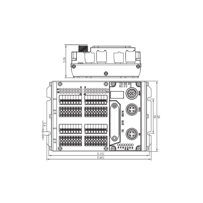 Modbus-RTU协议、IP20、32DI/DO 自适应配置、NPN、端子式、远程模块、009M51